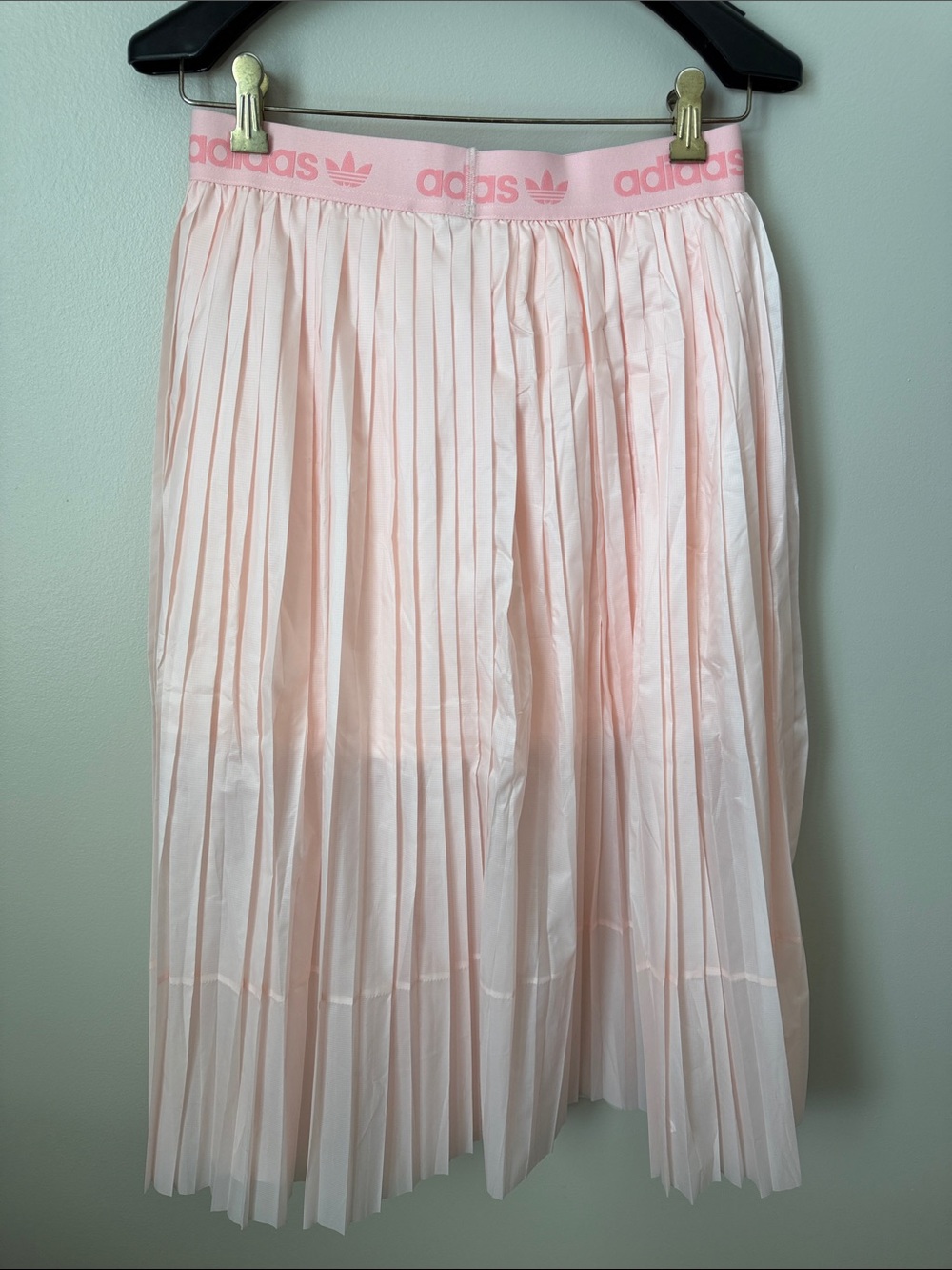 adidas Pink Pleated Midi Skirt with Logo Elastic Waistband - Picture 7 of 10